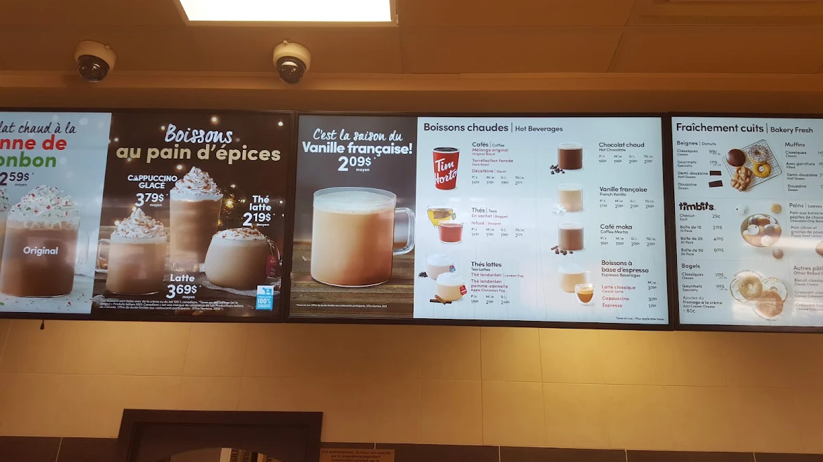 Menu, Tim Hortons