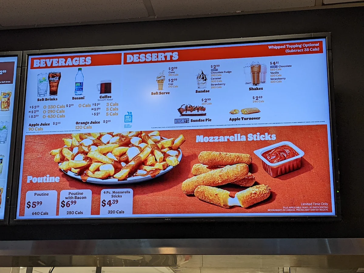Menu, Burger King