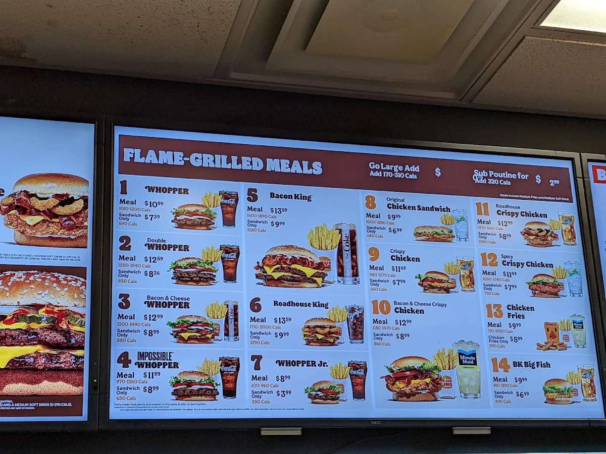 Menu, Burger King