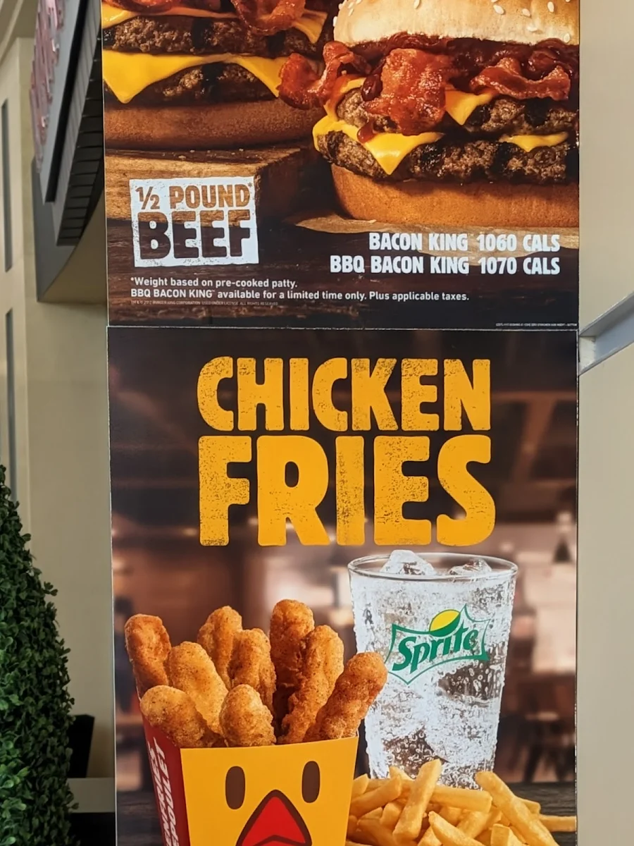 Menu, Burger King