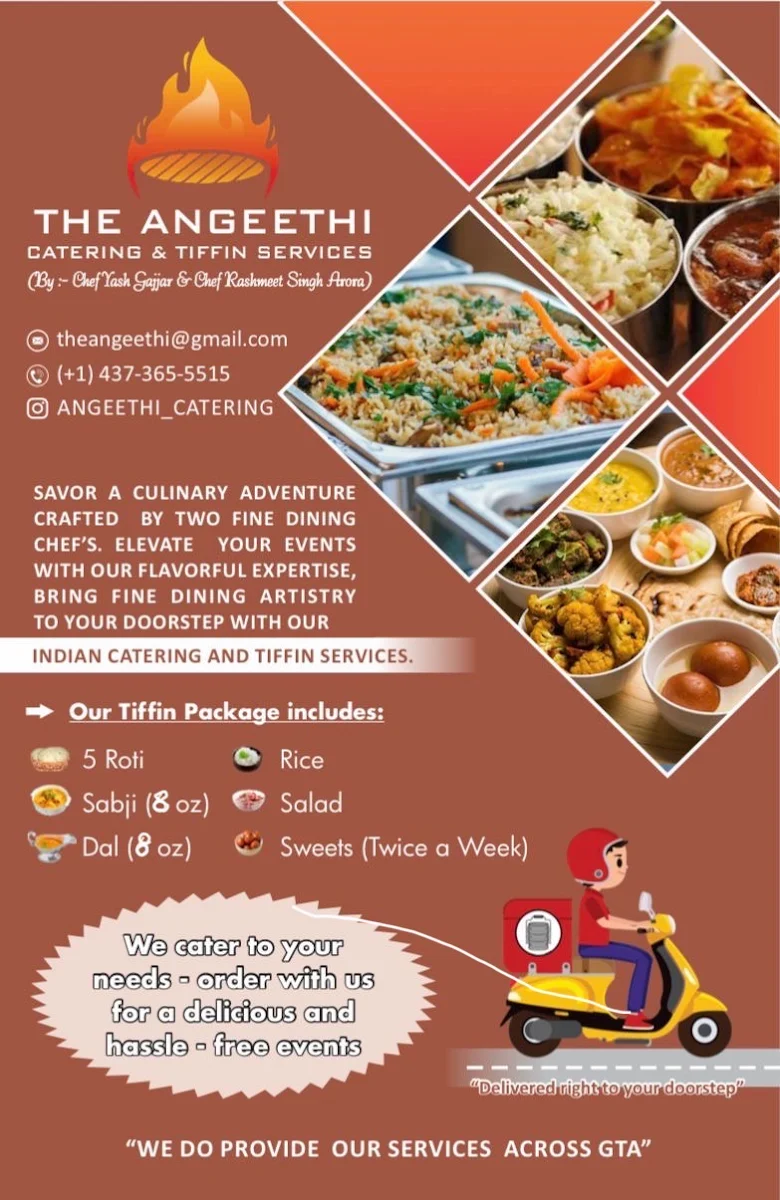 Menu, Angeethi Tiffin and Catering Services