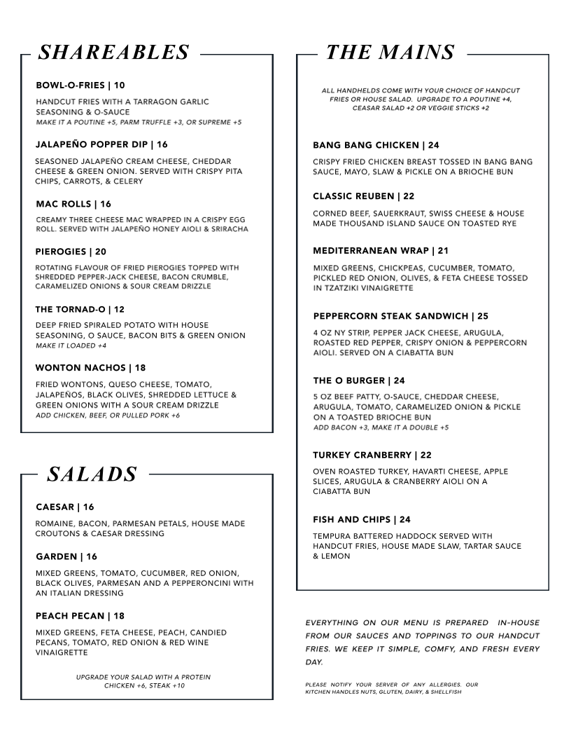 Menu, The Missing O