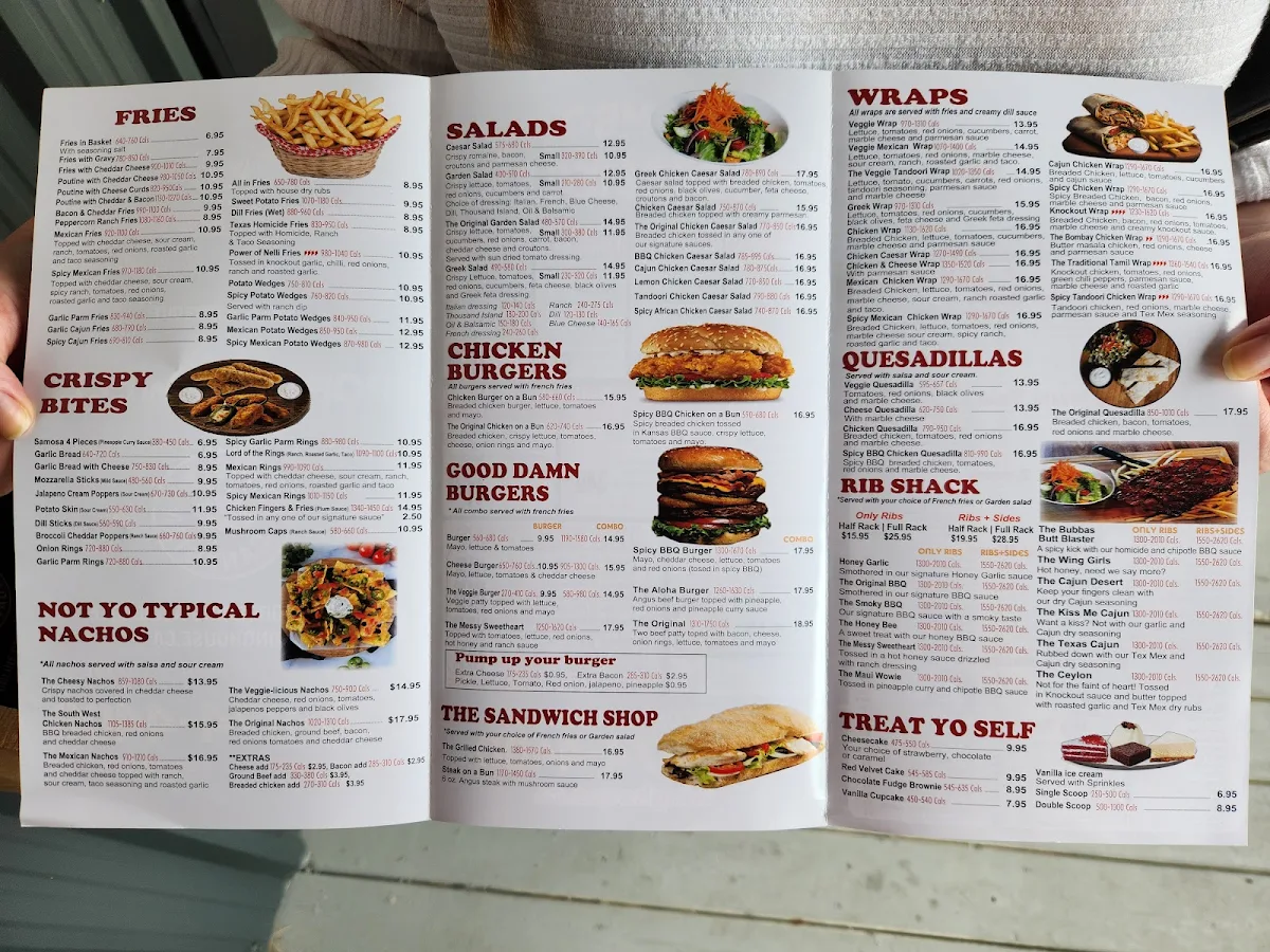Menu, Winghouse Port Burwell
