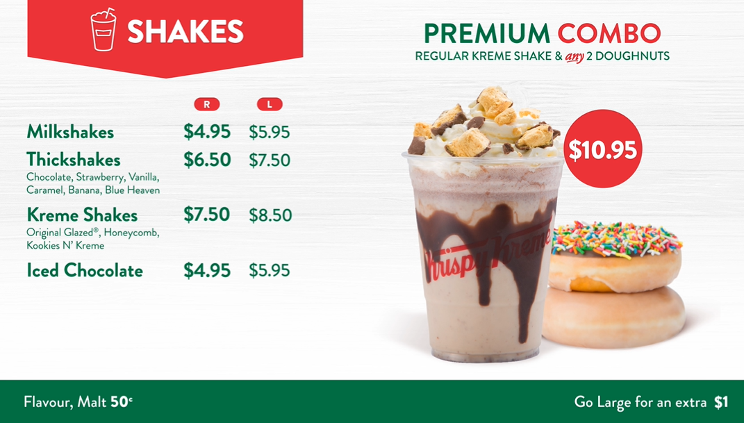 Menu, Krispy Kreme Redbank Plains