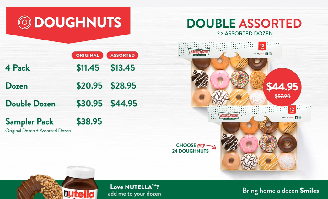 Menu, Krispy Kreme Redbank Plains