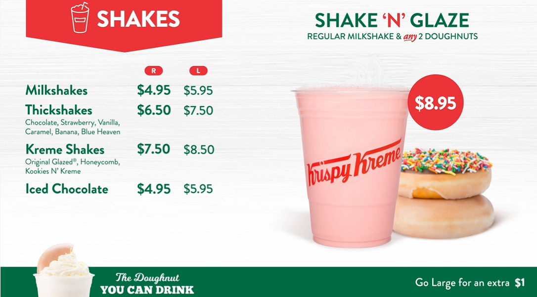 Menu, Krispy Kreme Redbank Plains