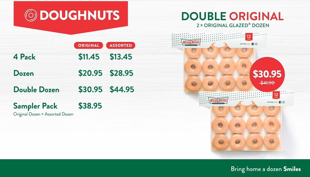 Menu, Krispy Kreme Redbank Plains