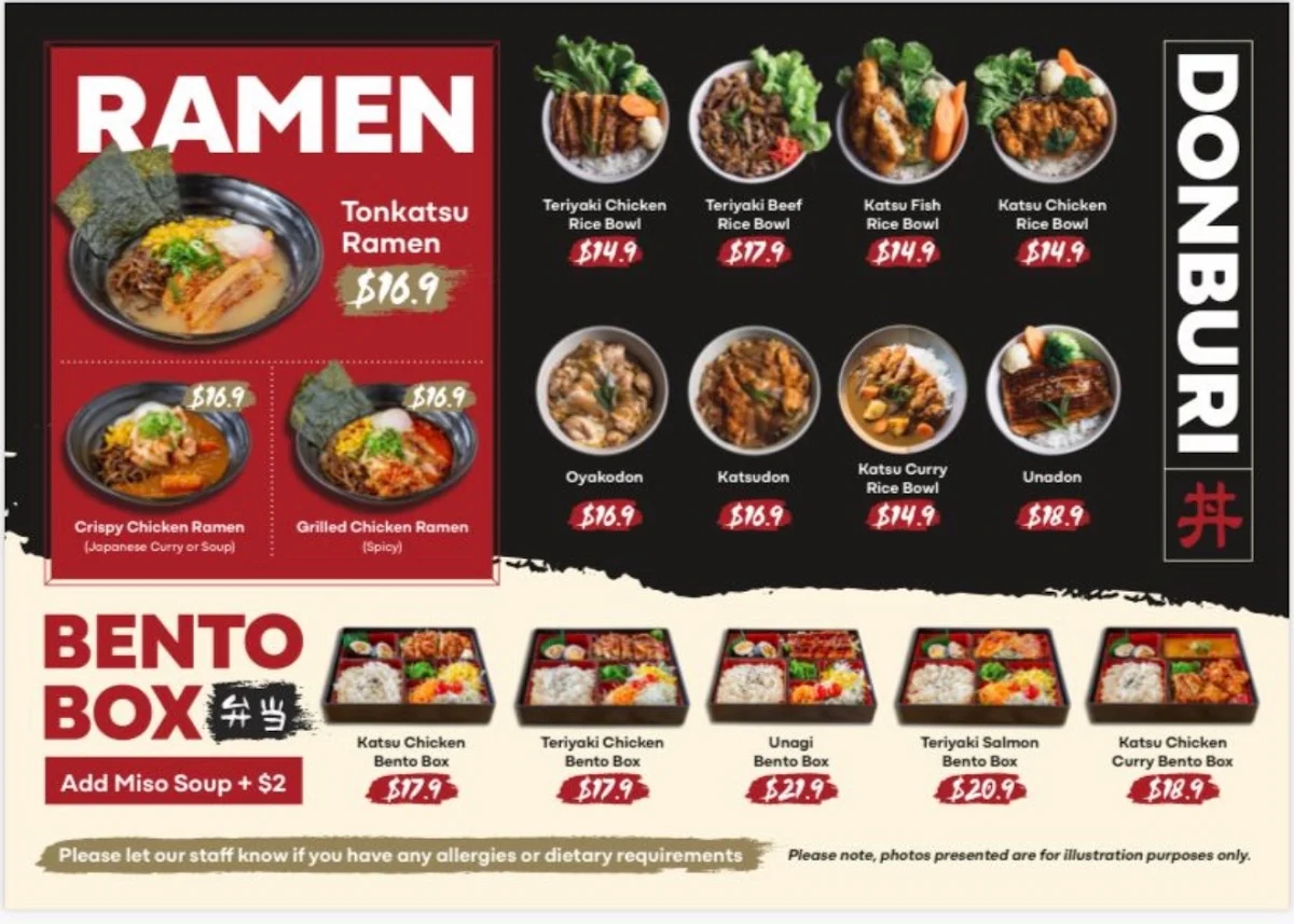 Menu, Shokudou