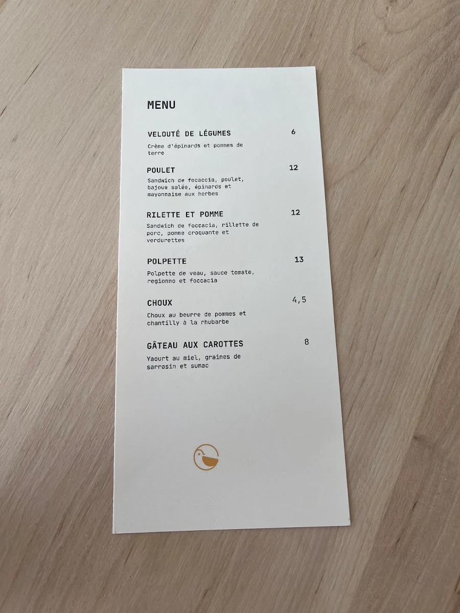 Menu, Comptoir Moutarde