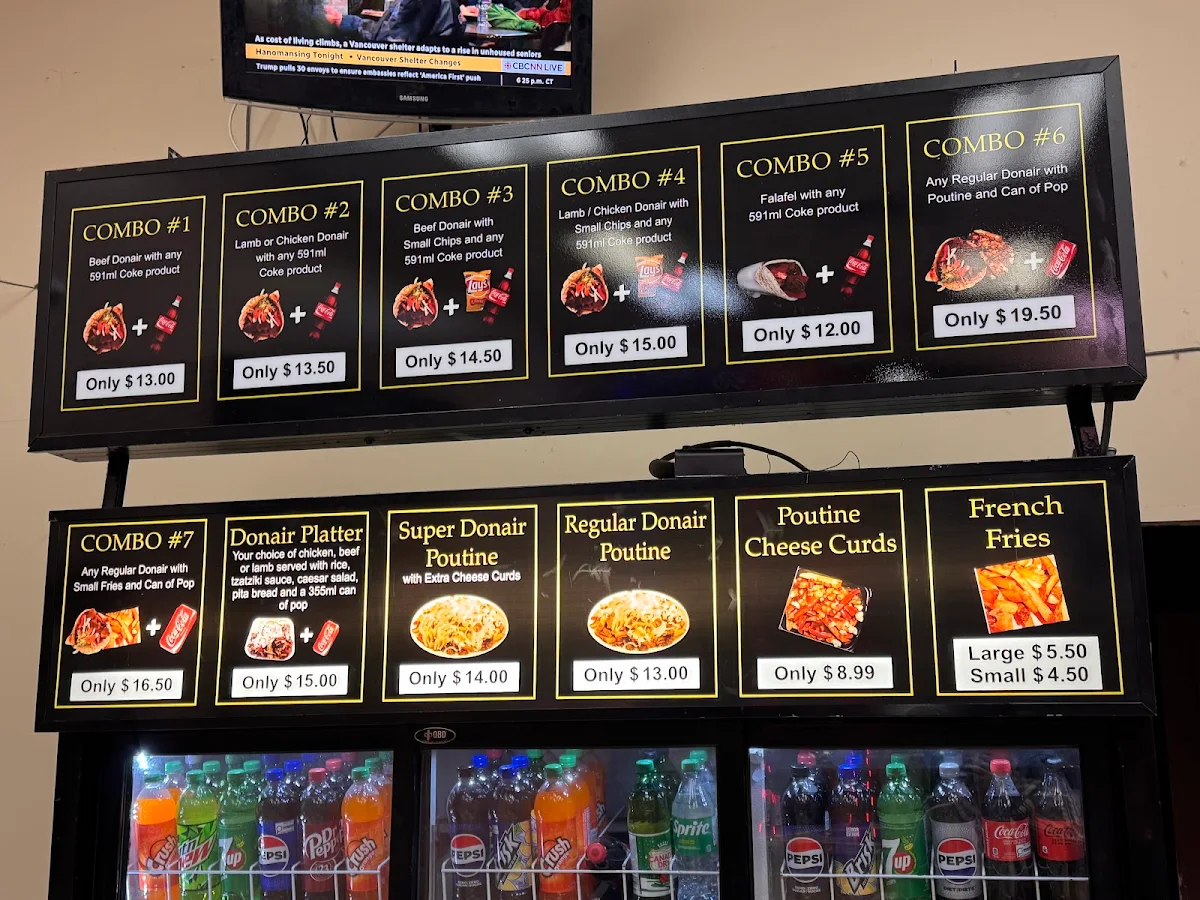 Menu, Donair Top
