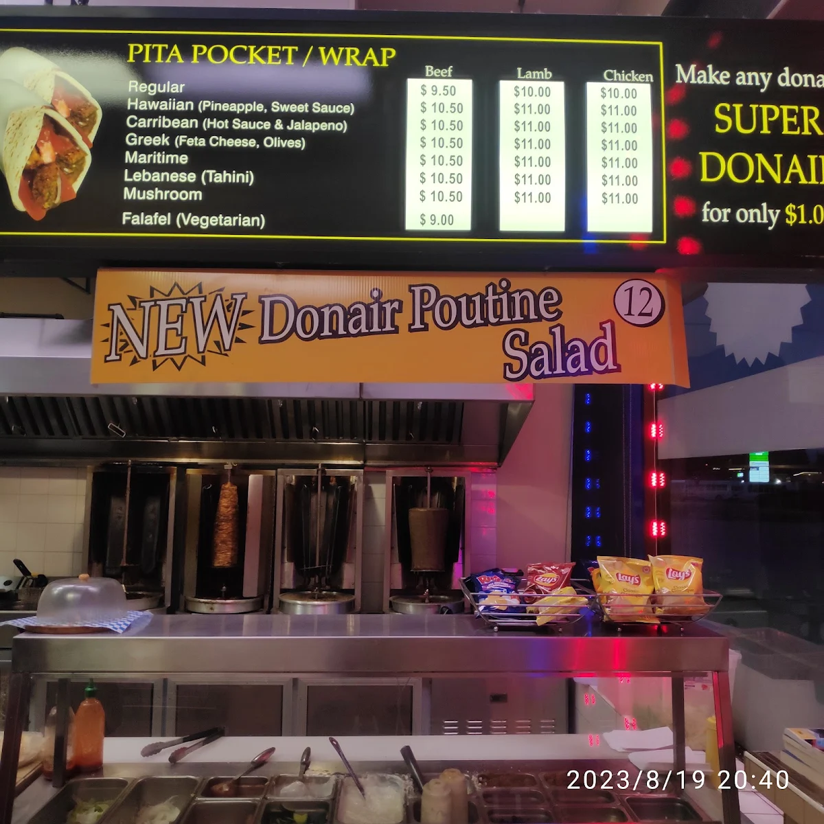 Menu, Donair Top
