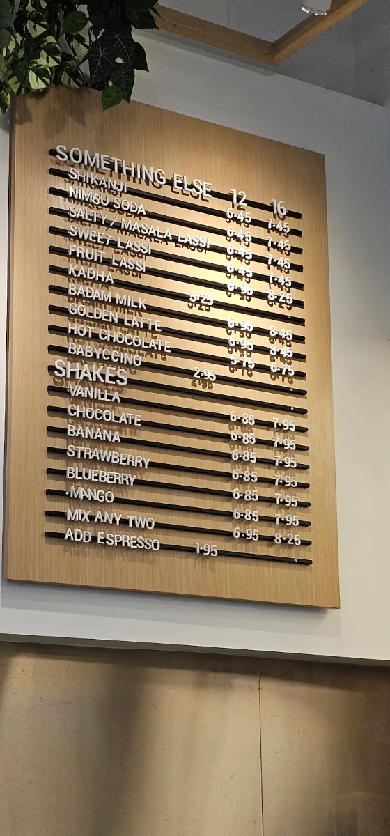 Menu, Chai Coffee Company