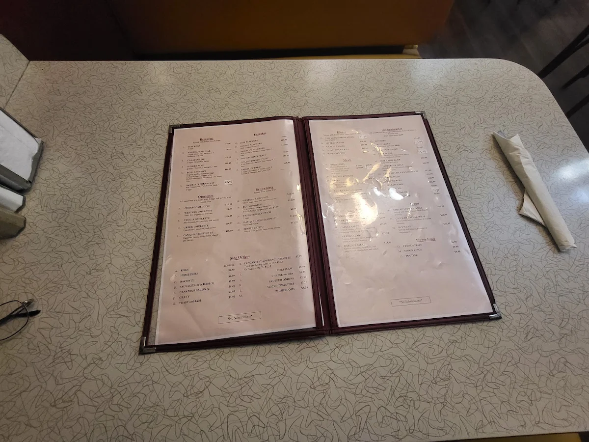 Menu, Basell’s Restaurant & Tavern