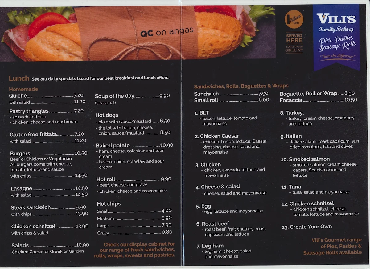 Menu, QC on Angas