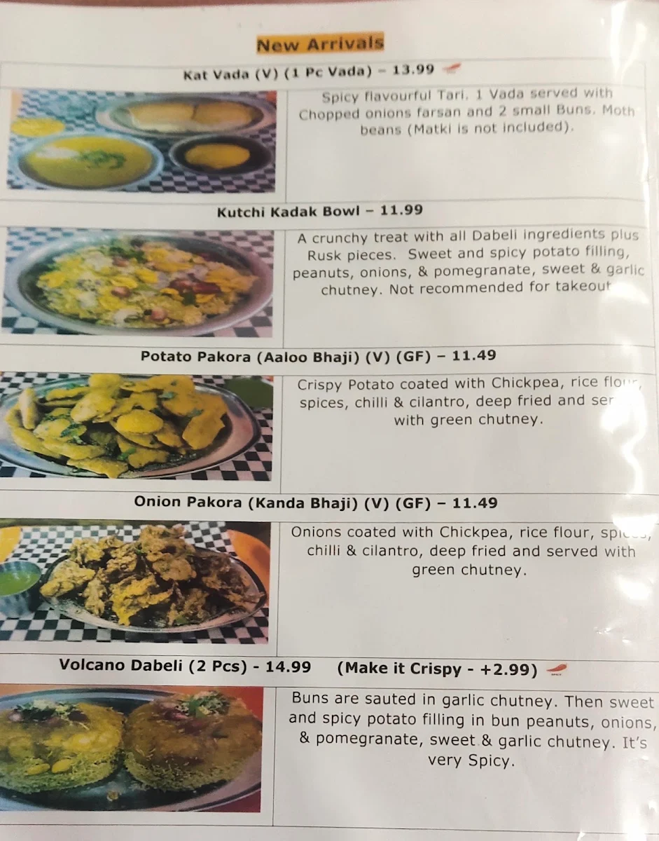 Menu, Mumbaiyaa Street Foods - Pure Vegetarian