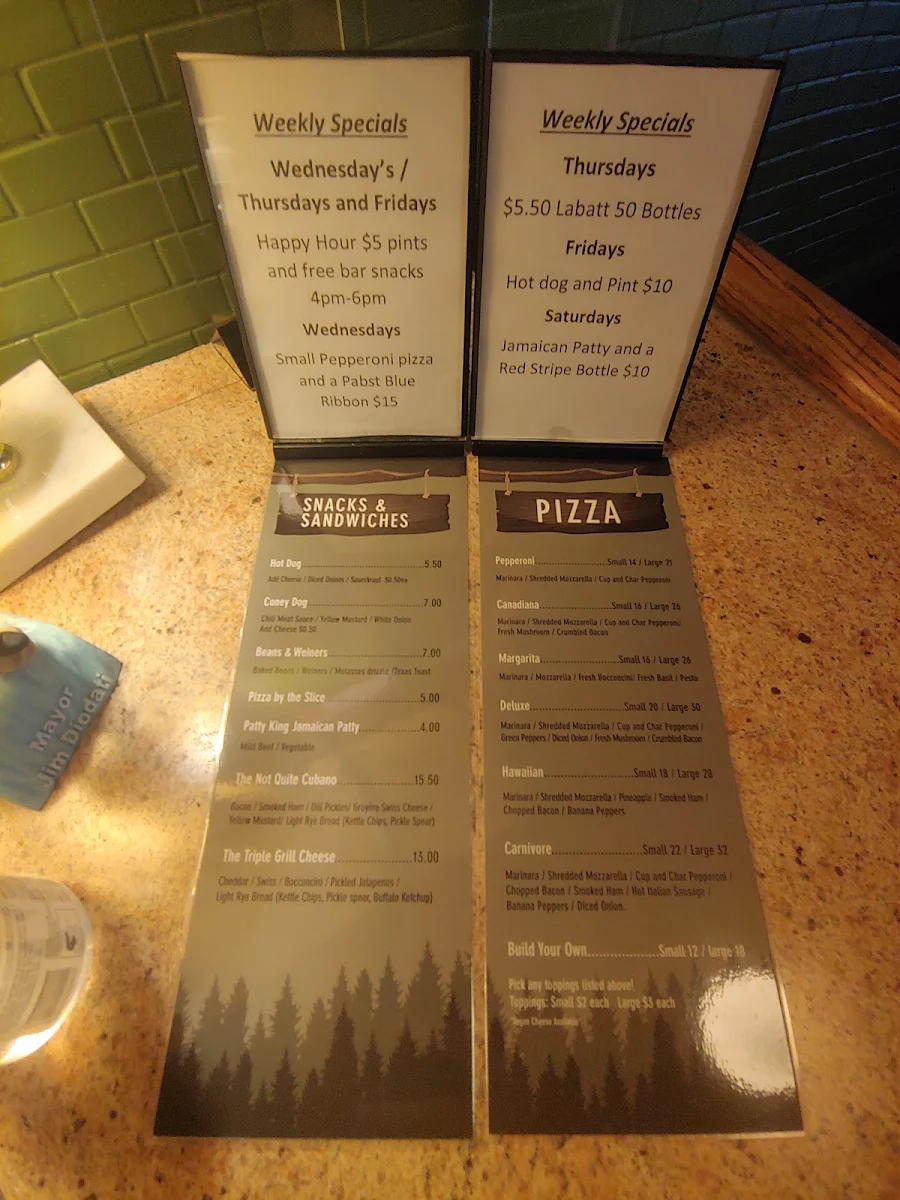 Menu, Camp Cataract