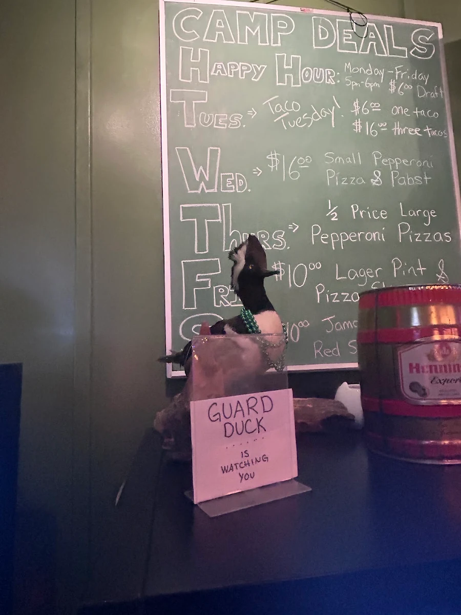 Menu, Camp Cataract
