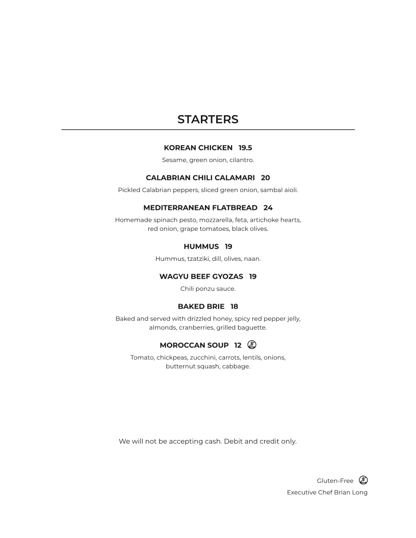 Menu, Lakeside Chophouse & Wine Bar