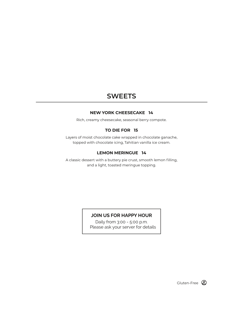 Menu, Lakeside Chophouse & Wine Bar