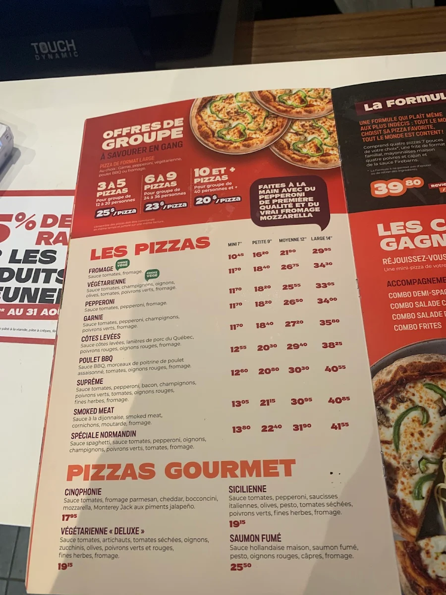 Menu, Restaurant Normandin Lévis
