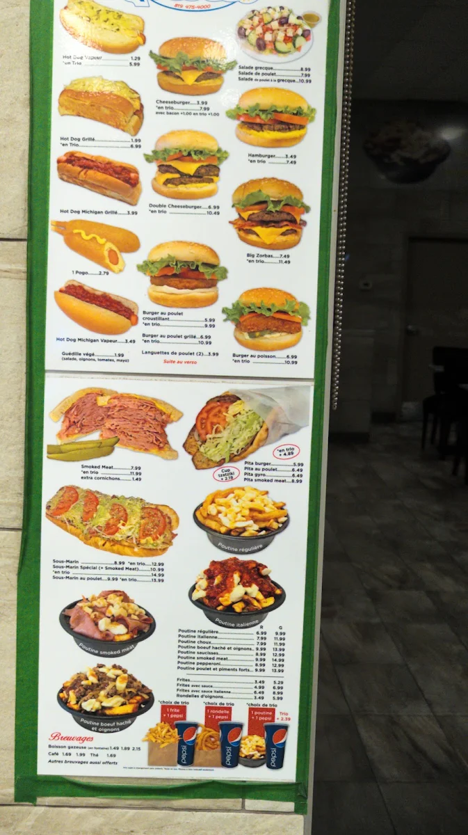 Menu, Quebeco