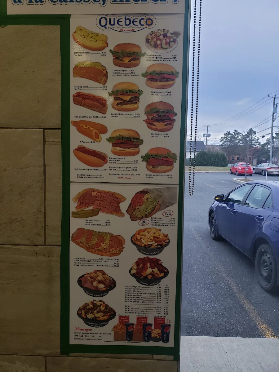 Menu, Quebeco