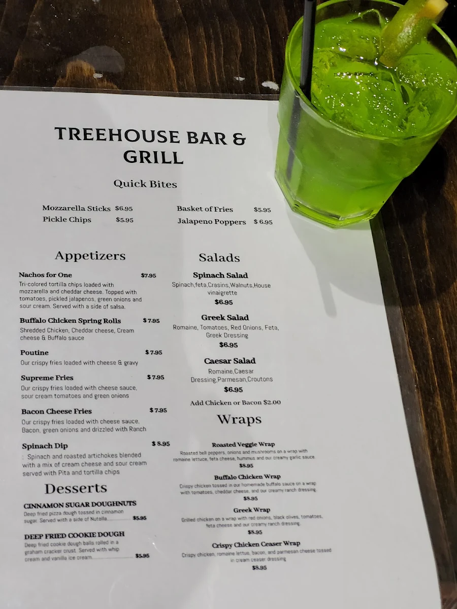 Menu, Treehouse