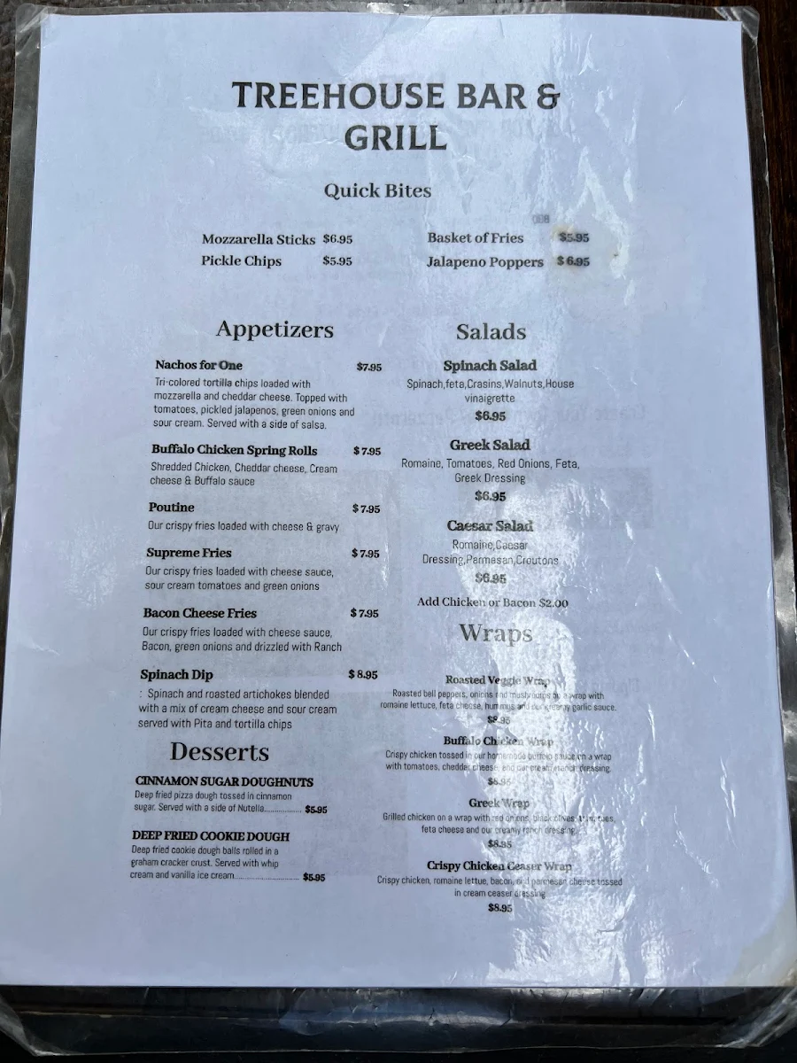 Menu, Treehouse