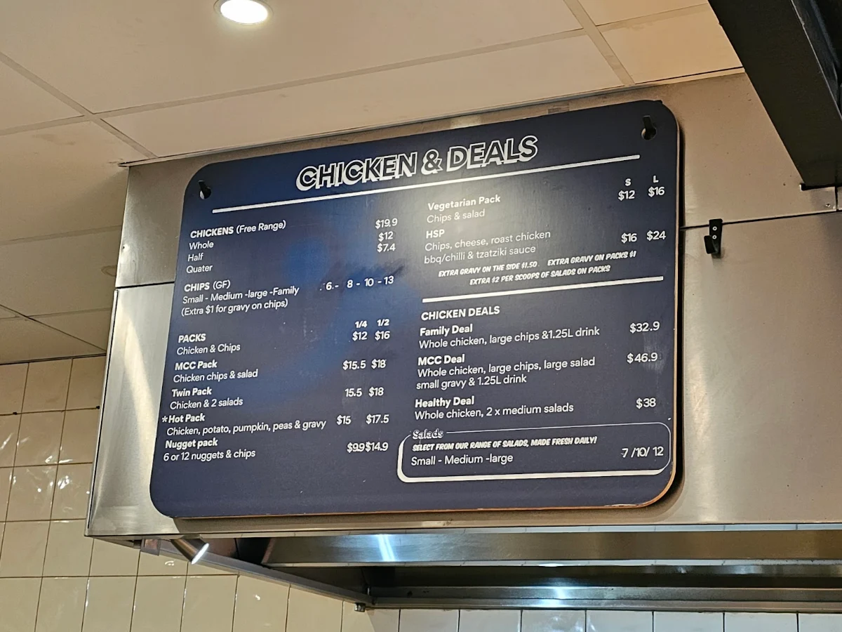 Menu, Melbourne Charcoal Chicken