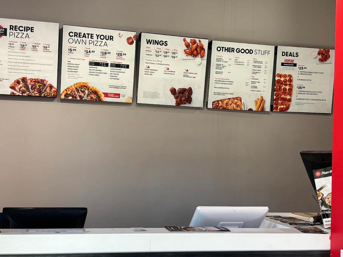 Menu, Pizza Hut