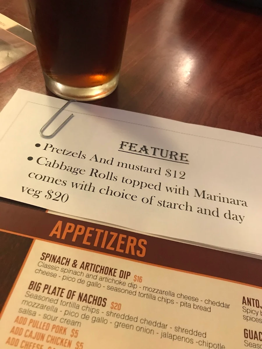 Menu, Barley Works