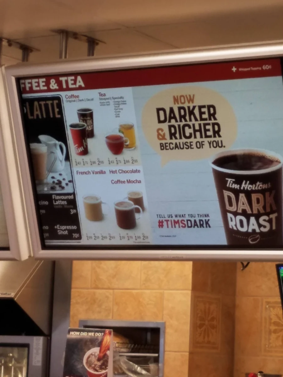 Menu, Tim Hortons