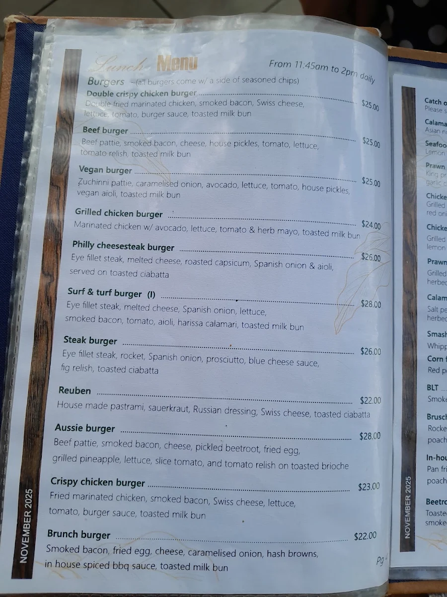 Menu, Salt Cafe Urangan