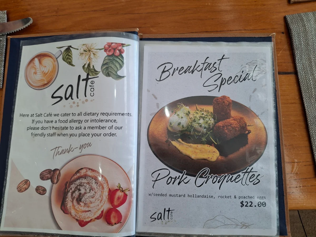 Menu, Salt Cafe Urangan