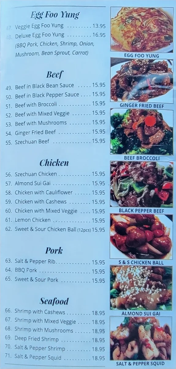 Menu, Harvest Heights Restaurant