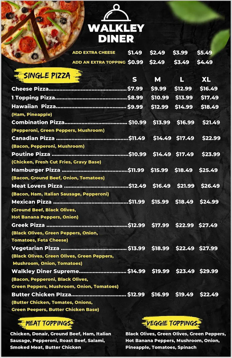 Menu, Pizza & Smash Burger