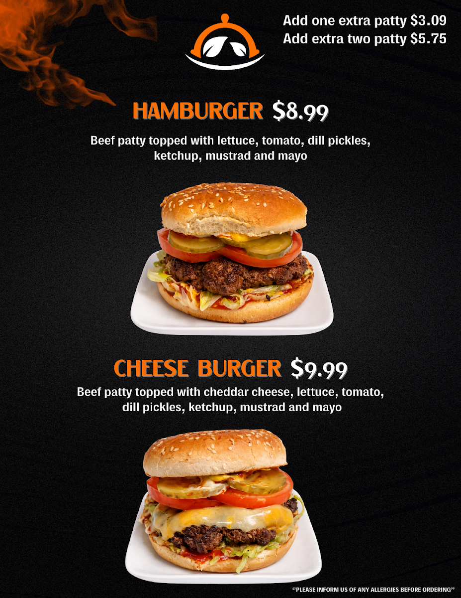 Menu, Pizza & Smash Burger