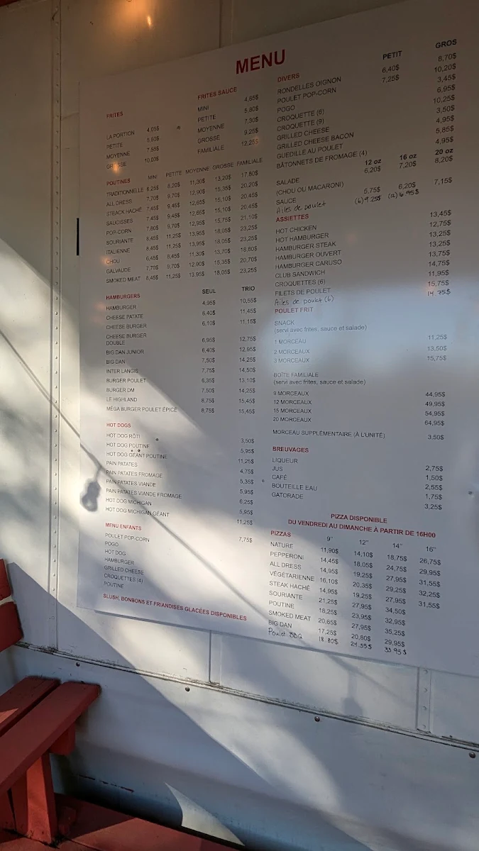 Menu, Cantine Danmo
