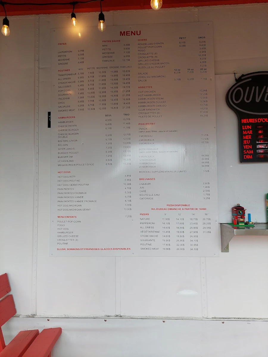 Menu, Cantine Danmo