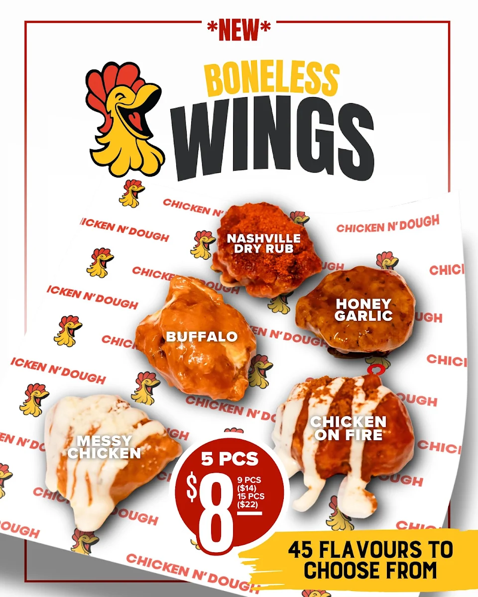 Menu, Chicken N’ Dough Express