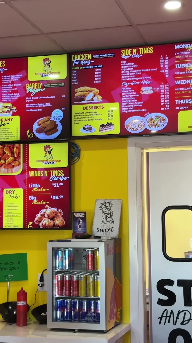 Menu, Chicken N’ Dough Express