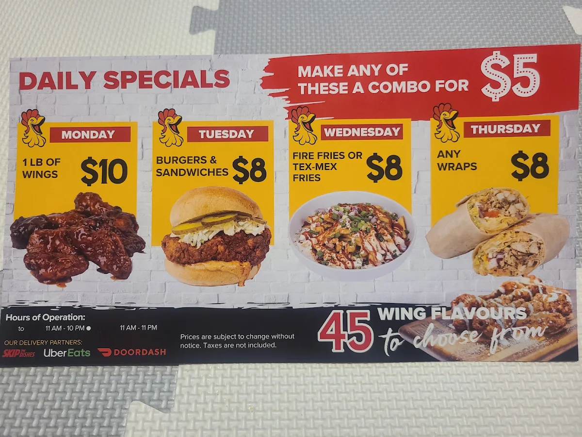 Menu, Chicken N’ Dough Express