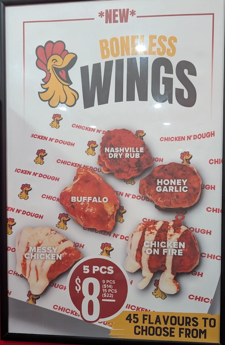 Menu, Chicken N’ Dough Express