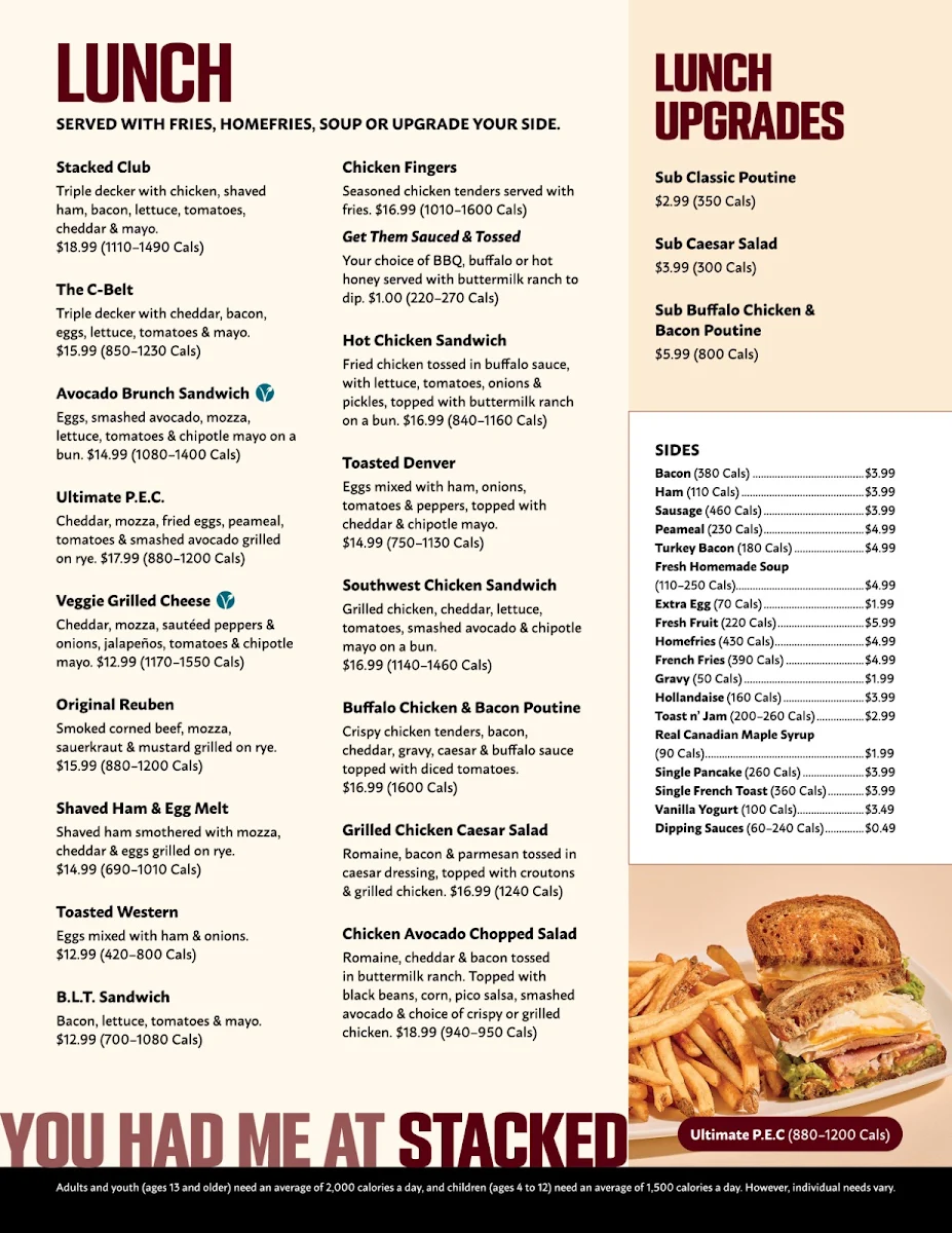 Menu, Stacked Pancake & Breakfast House