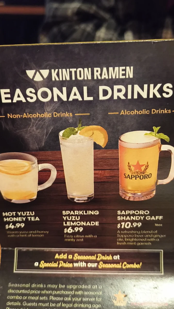 Menu, KINTON RAMEN OTTAWA