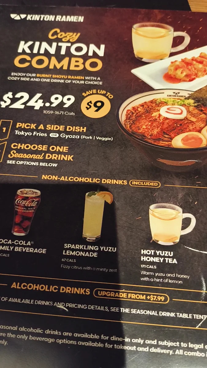 Menu, KINTON RAMEN OTTAWA