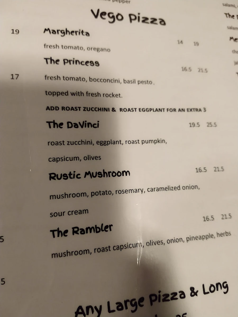 Menu, The Last Hoot - Cafe, Bar & Pizzeria