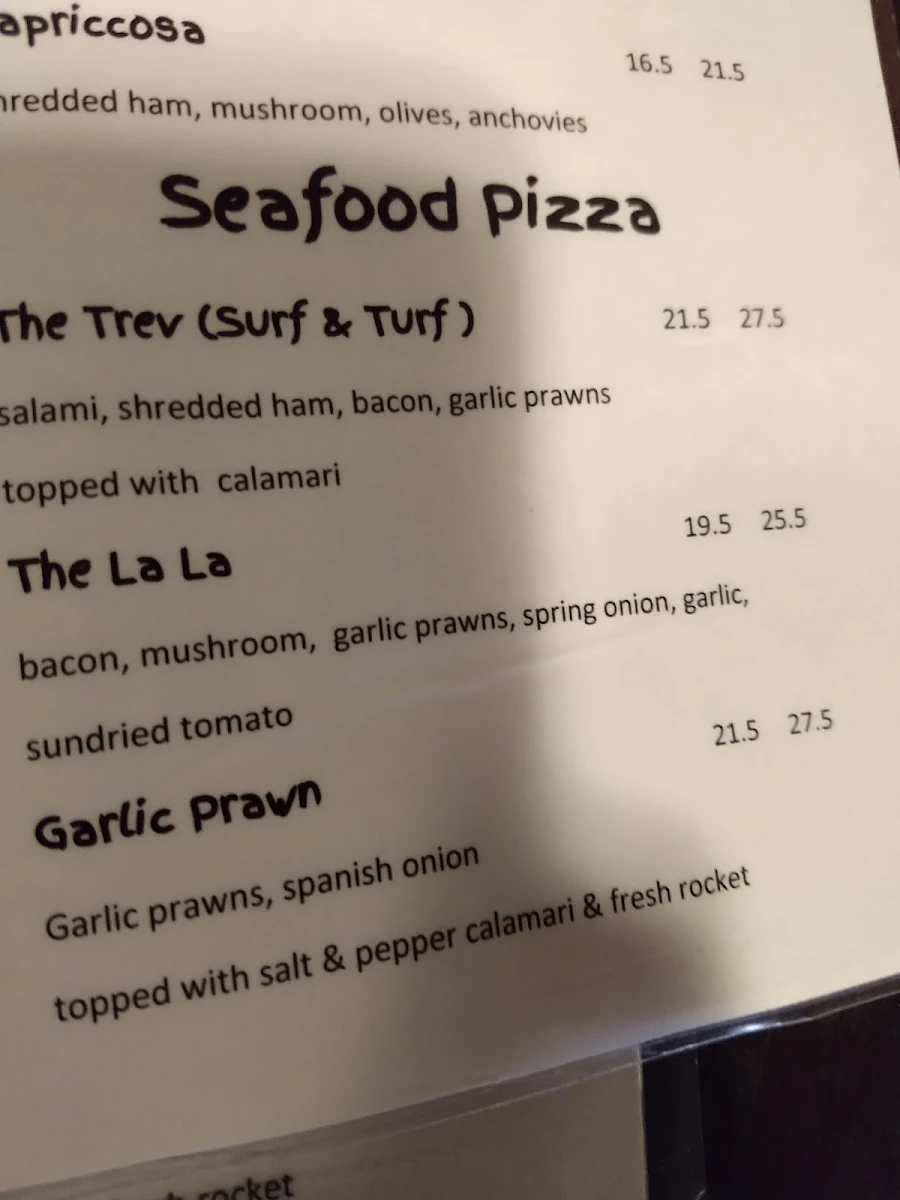 Menu, The Last Hoot - Cafe, Bar & Pizzeria