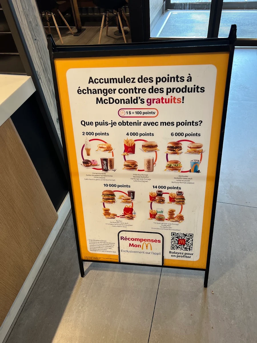 Menu, McDonald's