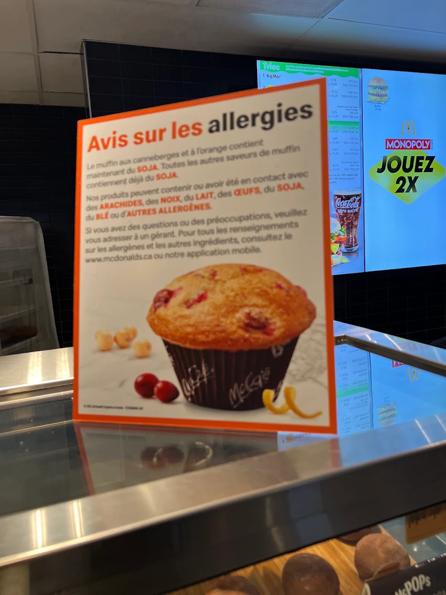 Menu, McDonald's